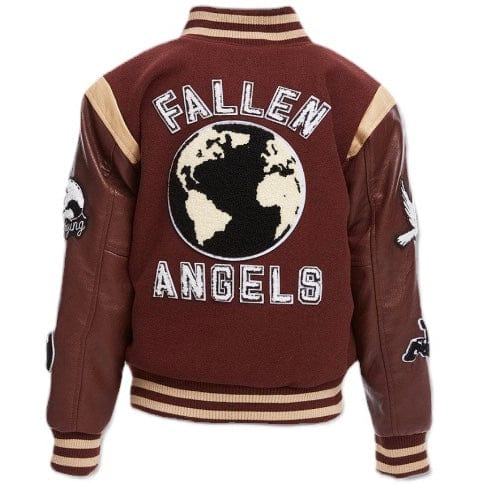 Kids Jordan Craig Fallen Angels Varsity Jacket (Chocolate) 91647K