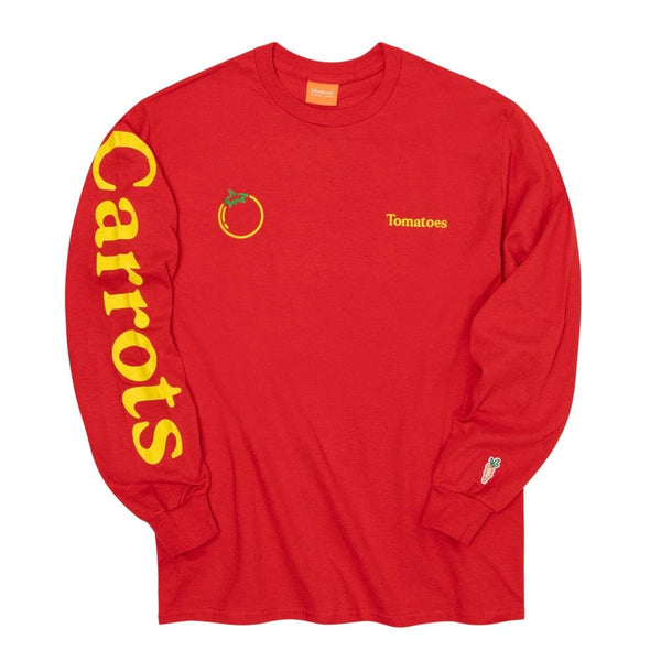 Carrots Tomatoes Long Sleeve T Shirt (Red)