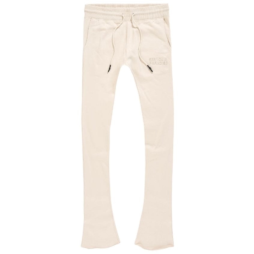 See You In Paradise Tonal Stacked Sweatpants (Taupe Cream)