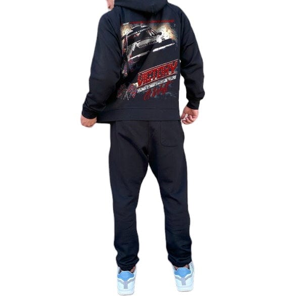 G West Racing Club Double Hit Hoodie (Black/Navy/Red)