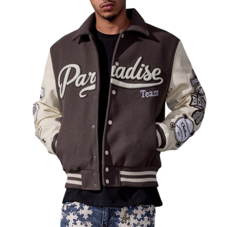 See You In Paradise Team Varsity Jacket (Chocolate) 91700
