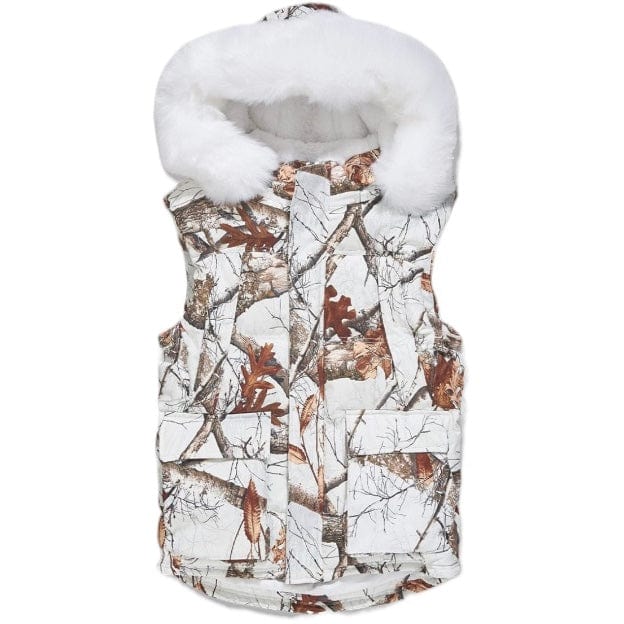 Jordan Craig Yukon Fur Lined Puffer Vest (Snow Camo) 9377VC