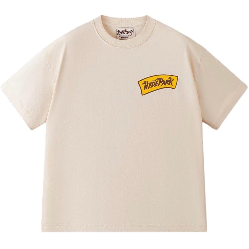 Hyde Park Scribbled Cursive Tee (Cream)