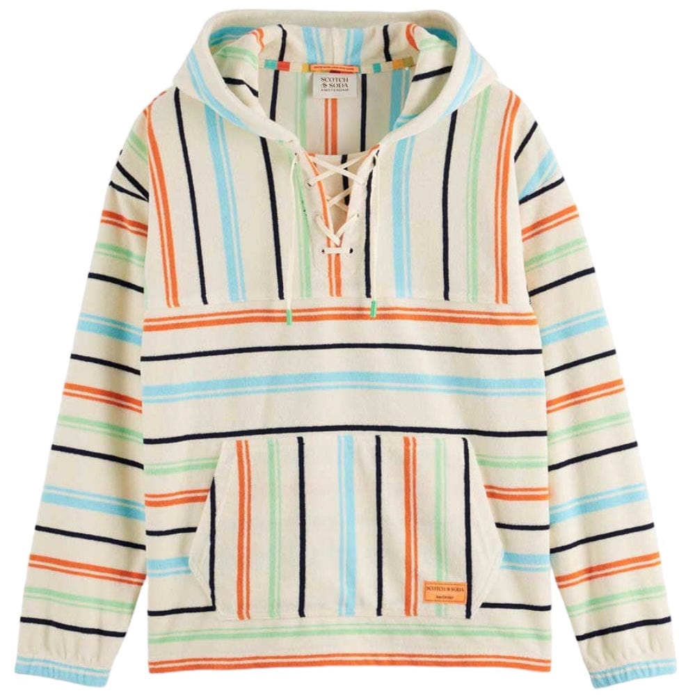 Scotch & Soda Towelling Striped Hoodie (Light Beige) 175687