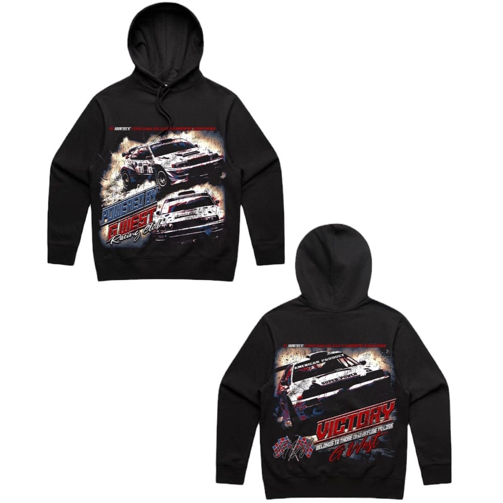 G West Racing Club Double Hit Hoodie (Black/Navy/Red)