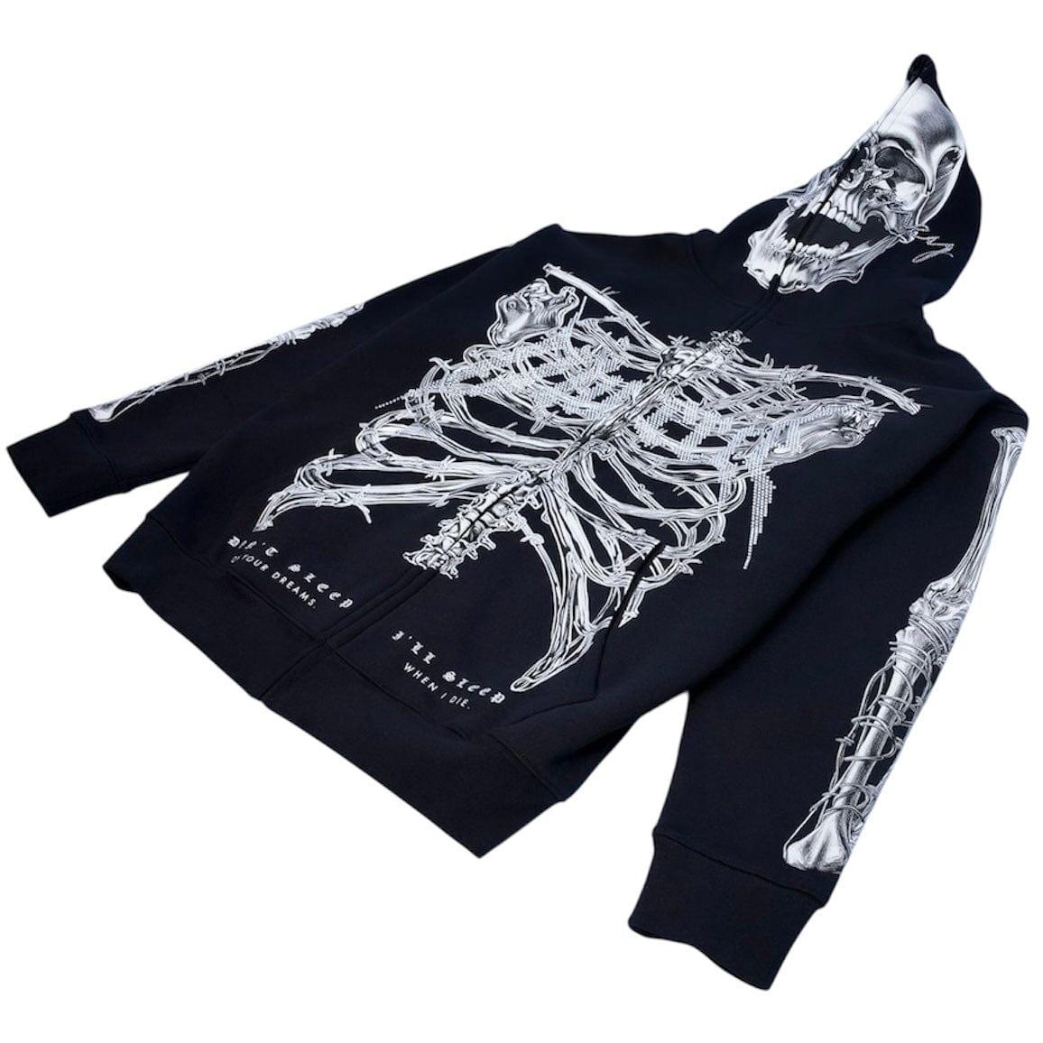 Hasta Muerte T2 Skull Zip Hoodie (Black)