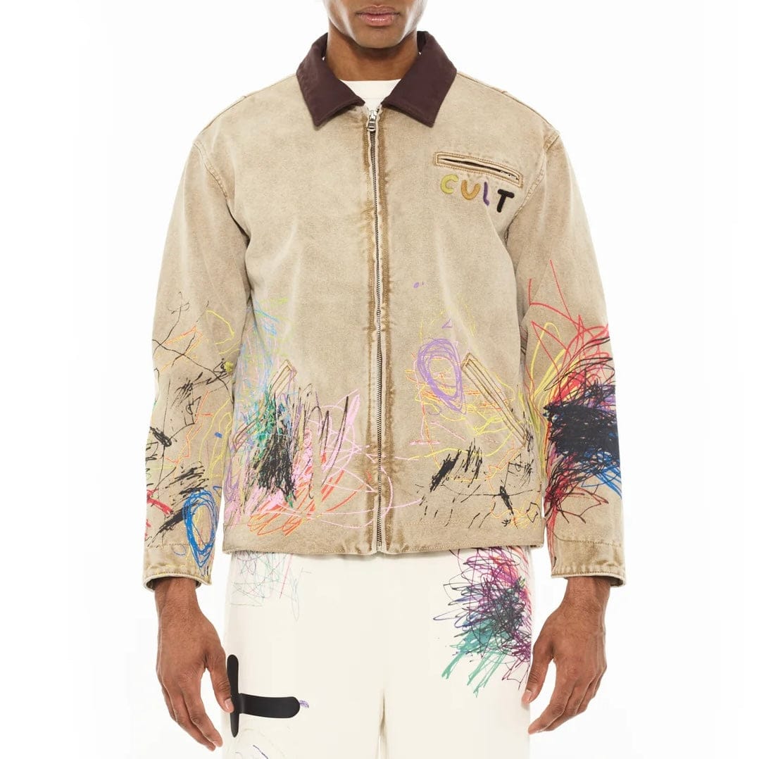 Cult Of Individuality Canvas Workwear Jacket (Scribble) 625B11-WJ95A