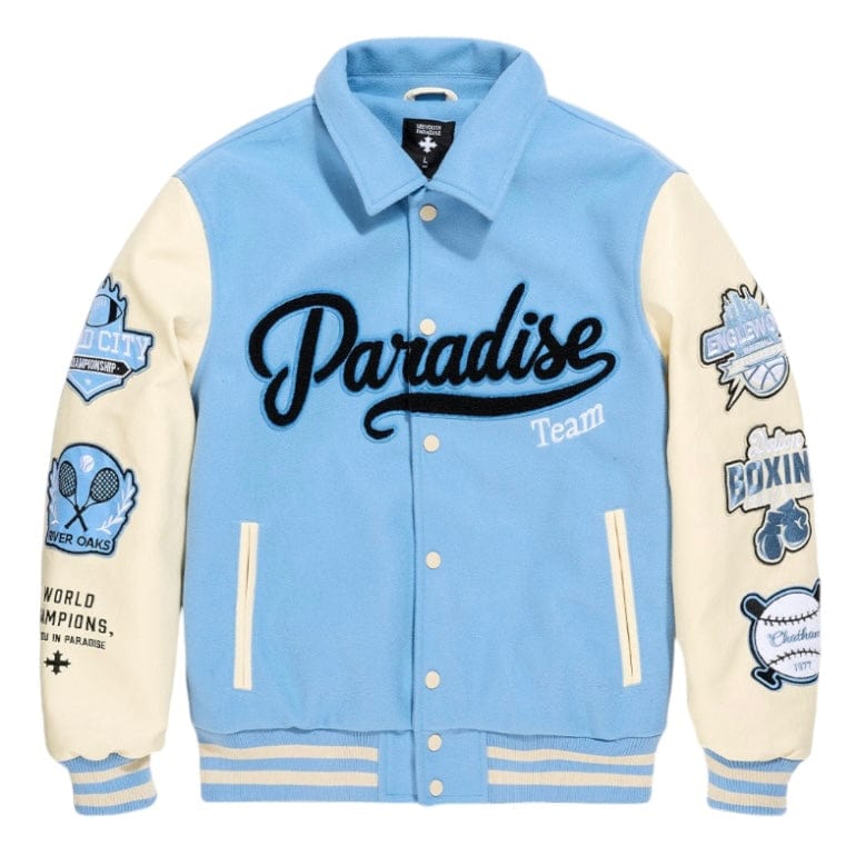 Boys See You In Paradise Team Varsity Jacket (Sky Blue) 91700B