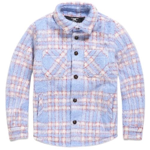 Boys Jordan Craig See You In Paradise Flannel Shacket (Sky Blue) 2561B