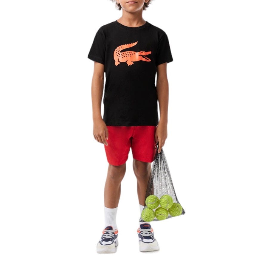 Kids Lacoste Sport Oversized Croc T Shirt (Black/Orange) TJ2910-51