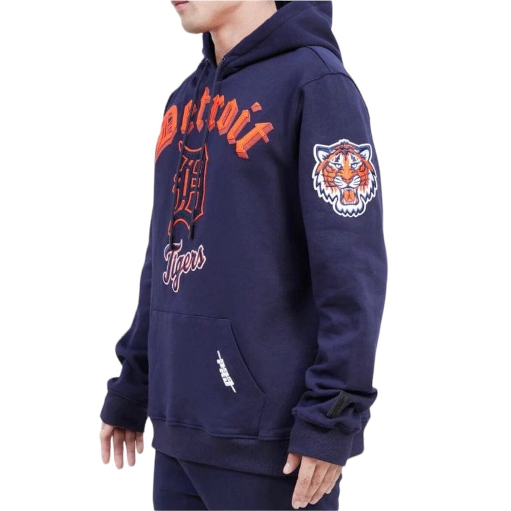 Pro Standard Detroit Tigers Old English Fleece Pullover Hoodie (Midnight Navy)