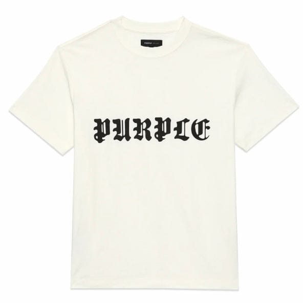 Purple Brand Gothic Wordmark Tee (White) P104-JGBW324