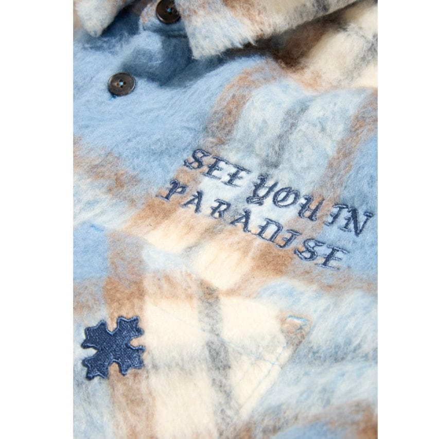 See You In Paradise Embroidered Shacket (Carolina Blue) 2570
