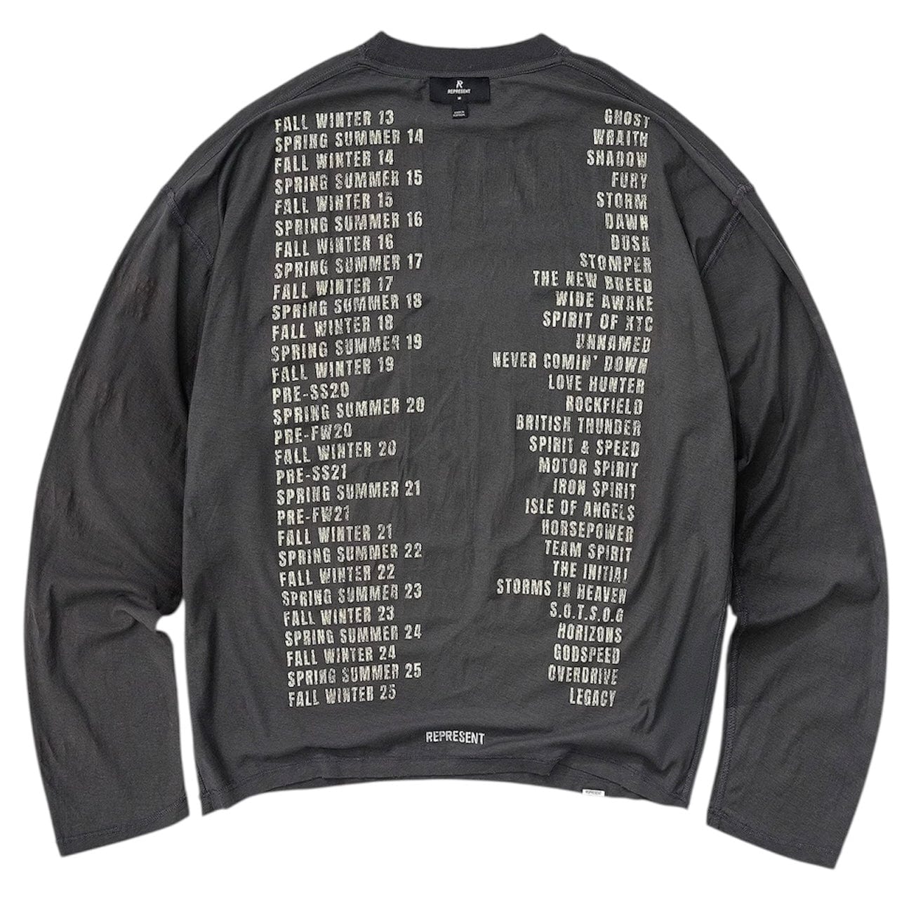 Represent Reversible Living Legacy Tour Long Sleeve T Shirt (Sun Fade Grey)
