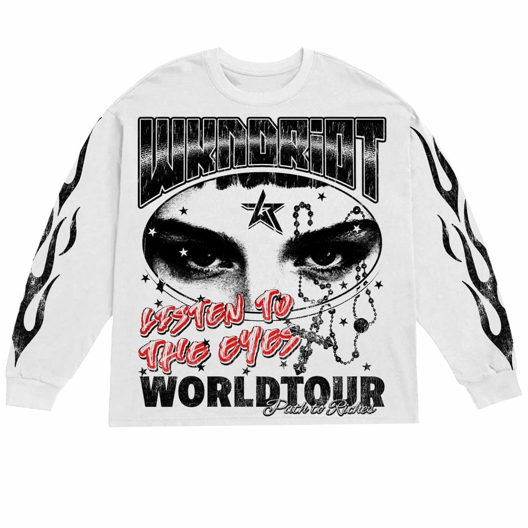 Wknd Riot Tour Long Sleeve Sweatshirt (White)