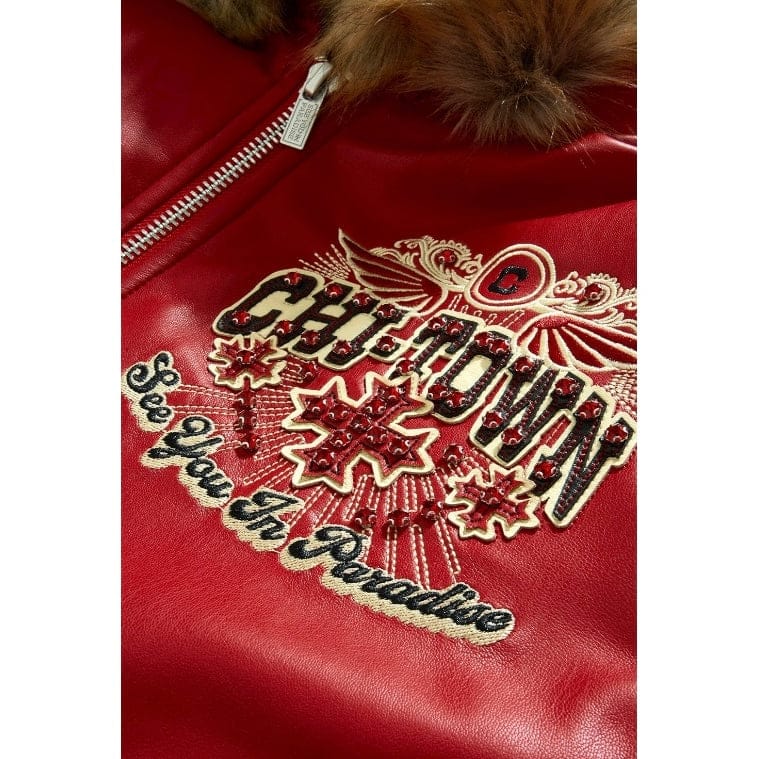 See You In Paradise Windy City Hooded Bomber Jacket (Red) 91748