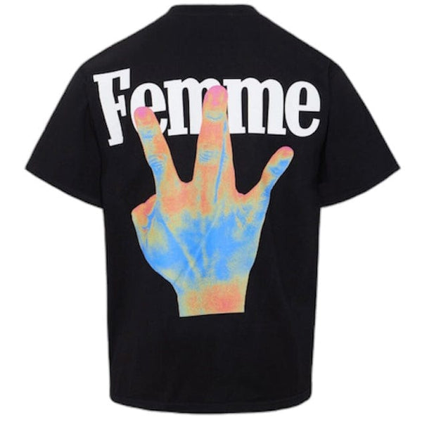 Homme & Femme Twisted Fingers With Infrared Tee (Black) ATONCE2317-1