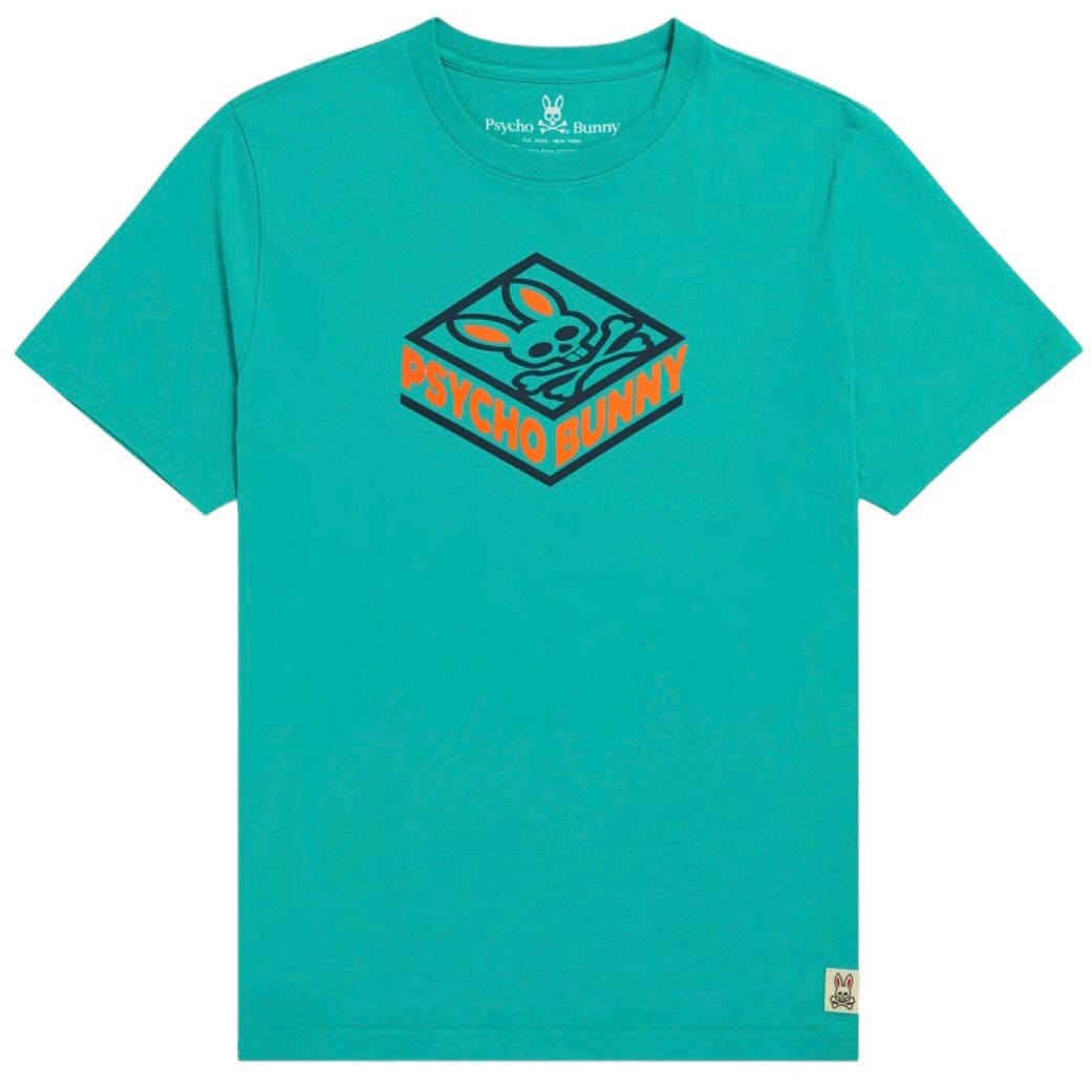 Psycho Bunny Glasson Graphic Tee (Miami Teal) B6U207Q1PC