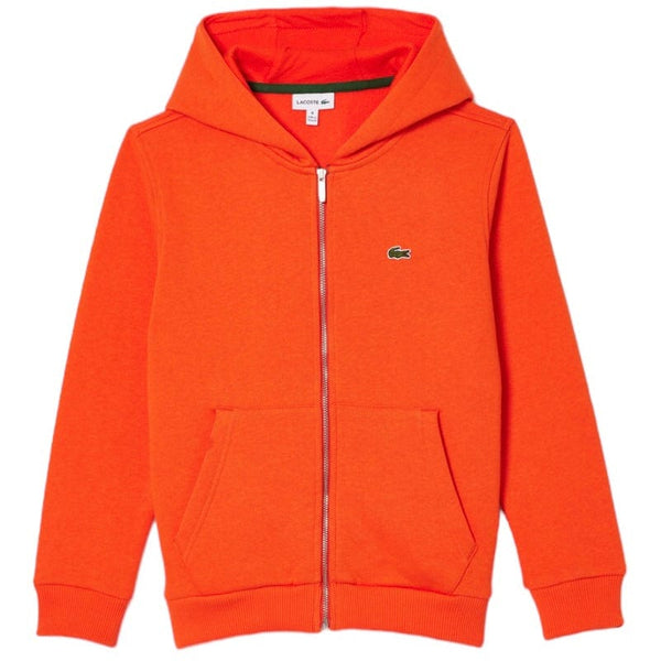 Kids Lacoste Kangaroo Pocket Zip-Up Hoodie (Orange) SJ9723-51