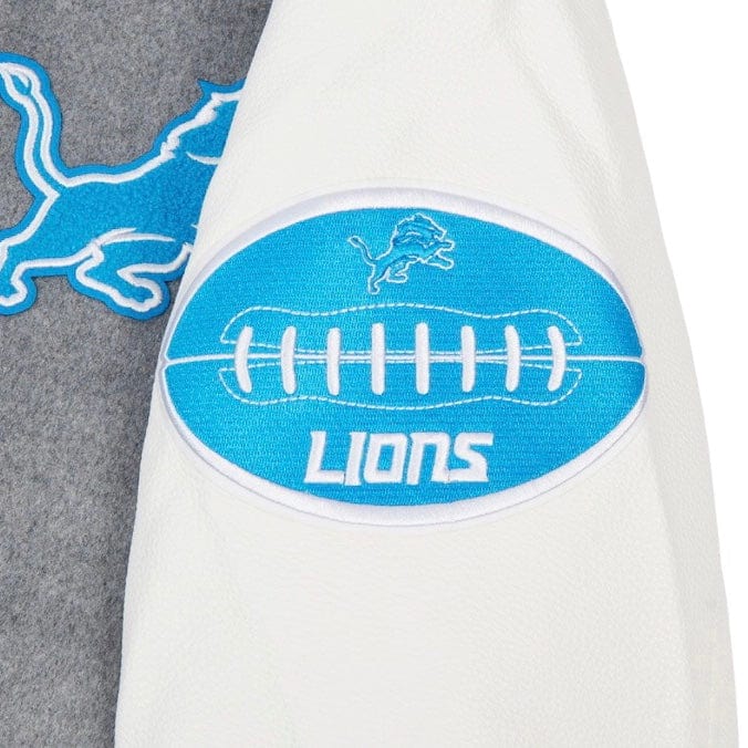 Pro Standard Detroit Lions Old English Varsity Jacket (Heather/White/Black)