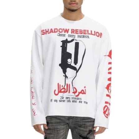 Trnchs Shadow Rebellion Long Sleeve Tee (White)