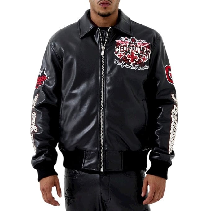 See You In Paradise Windy City Varsity Jacket (Black) 91747
