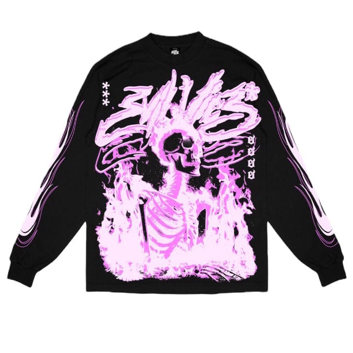 Evil Vice Watch Me Burn Long Sleeve Sweatshirt (Black) W25-19