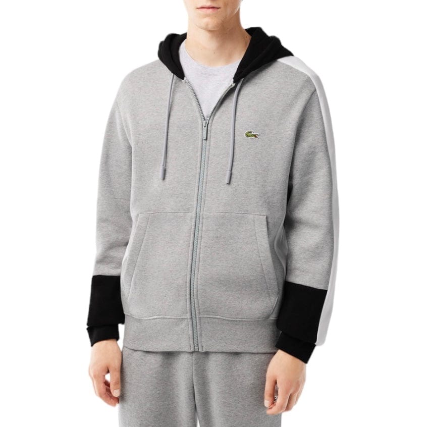 Lacoste Colorblock Hoodie (Grey/Black/White) SH1301-51