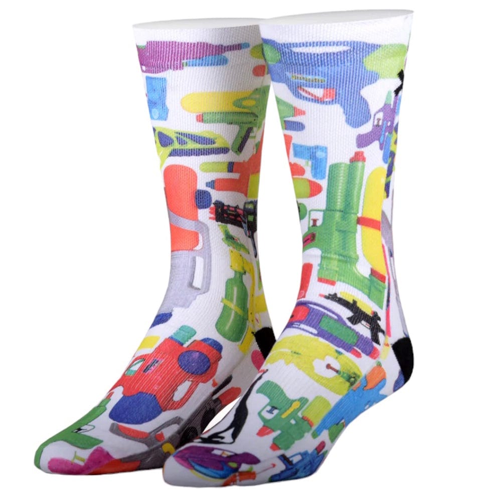 Kids Odd Sox Water Gun Socks 3y-10y (White/Multi)