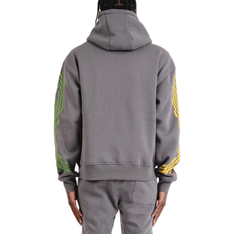 Copper Rivet Racing Cropped Hoodie (Grey) 431083-GY