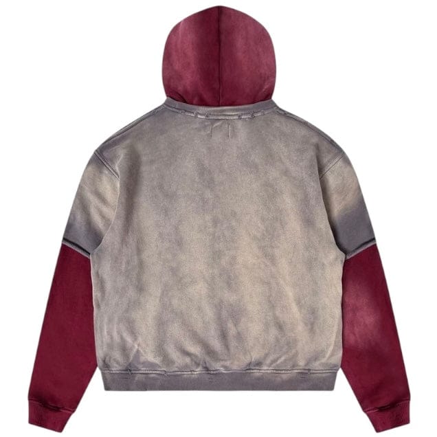 Diet Starts Monday Double Layer Hoodie (Washed Black/Maroon)