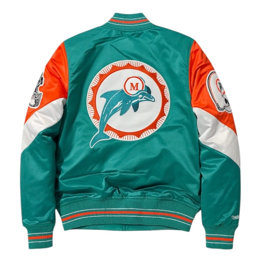 Mitchell & Ness Nfl Miami Dolphins Throw It Back Heavyweight Jacket (Aqua)