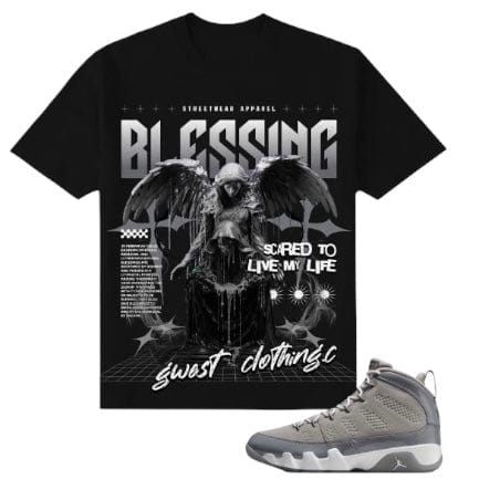 G West Rhinestone Blessing Tee (Black/Grey/White) GWRHJMT9287
