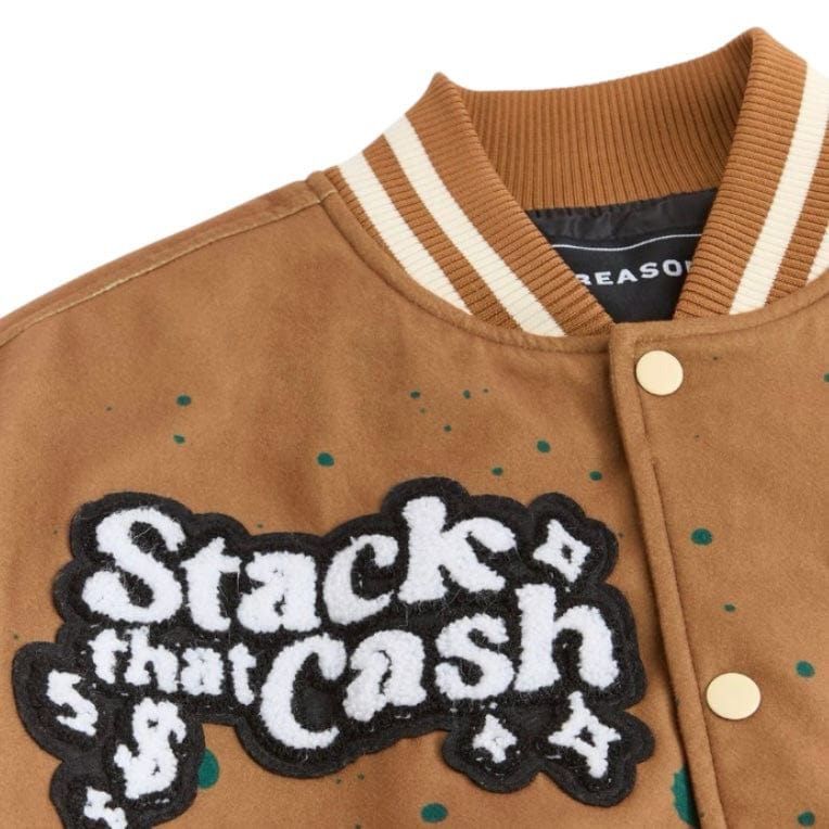 Reason Brand Cash Varsity Jacket (Brown) RER5-002