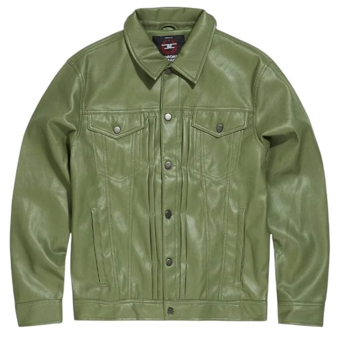 Jordan Craig Thriller Button Up Leather Jacket (Sage) JJ2250