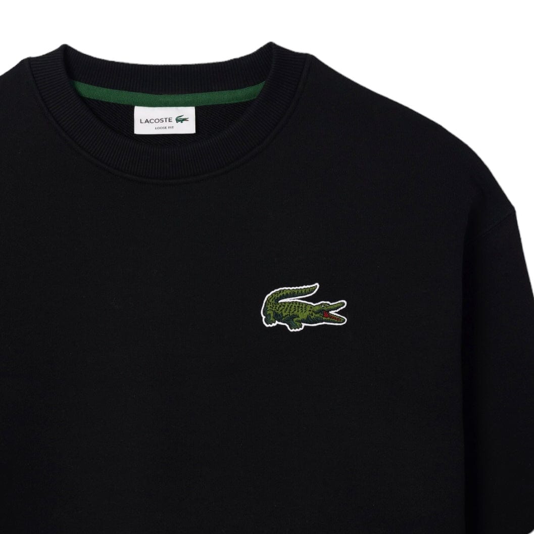 Lacoste Unisex Loose Fit Crocodile Badge Sweatshirt (Black) SH6405-51