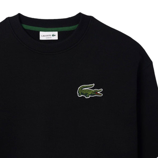 Lacoste Unisex Loose Fit Crocodile Badge Sweatshirt (Black) SH6405-51