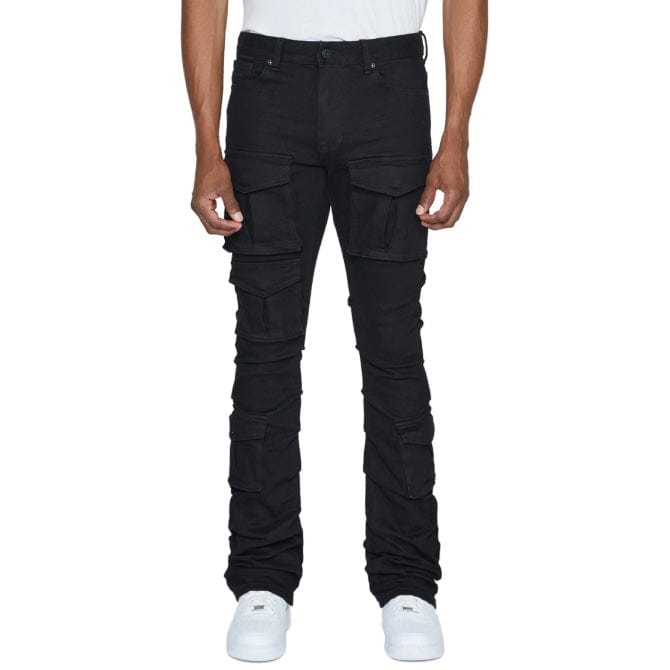 Smoke Rise Stacked Utility Pocket Twill Pants (Jet Black) JP23539