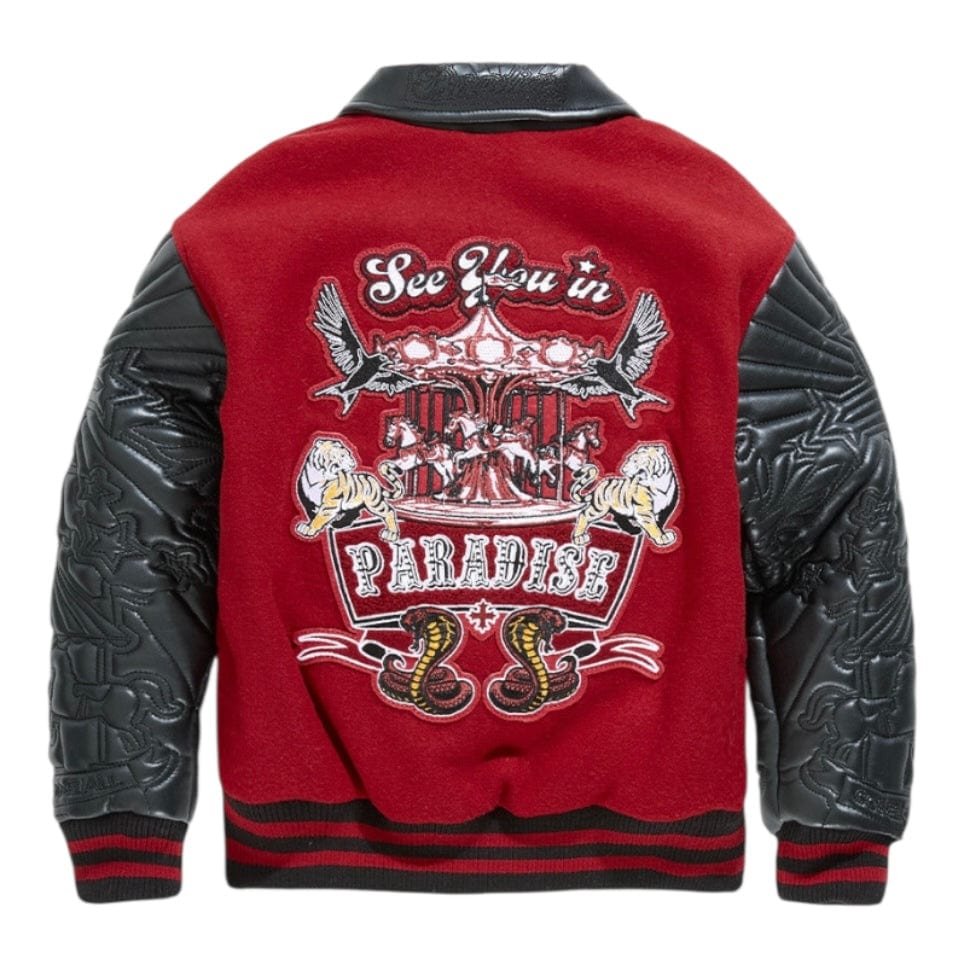 Kids See You In Paradise Smoke & Mirrors Varsity Jacket (Bred) 91667K