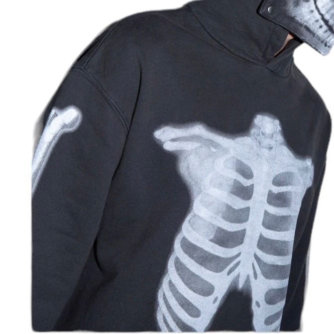 Ksubi Skeleton Biggie Hoodie (Faded Black) MTR24FL002