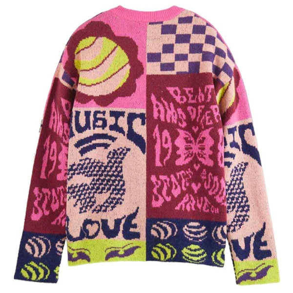 Scotch & Soda All Over Jacquard Sweater (Pink Flyer Graphic) 174611