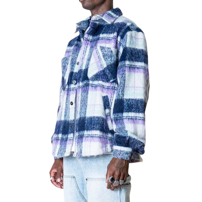 Eptm Side Slit Flannel (Purple/White) EP10859