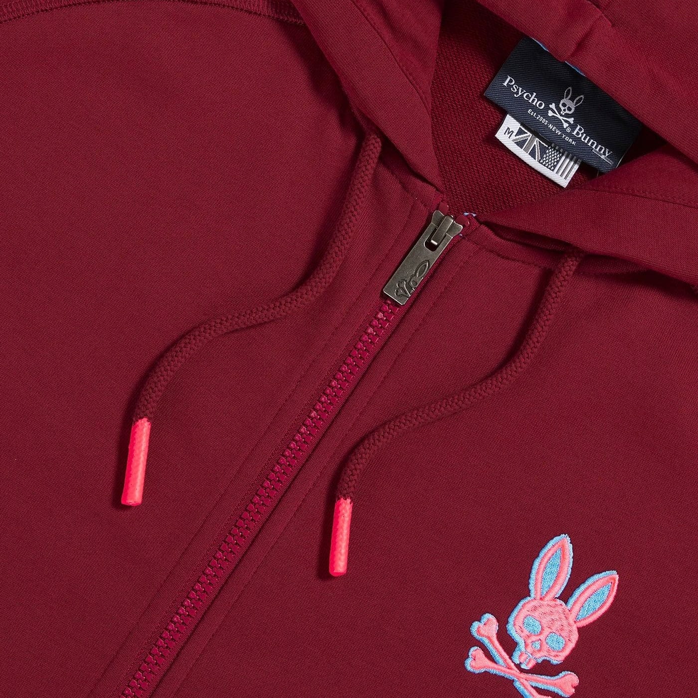 Psycho Bunny Bennett Full Zip Hoodie (Mulled Wine) - HL21-B6H442R1FT