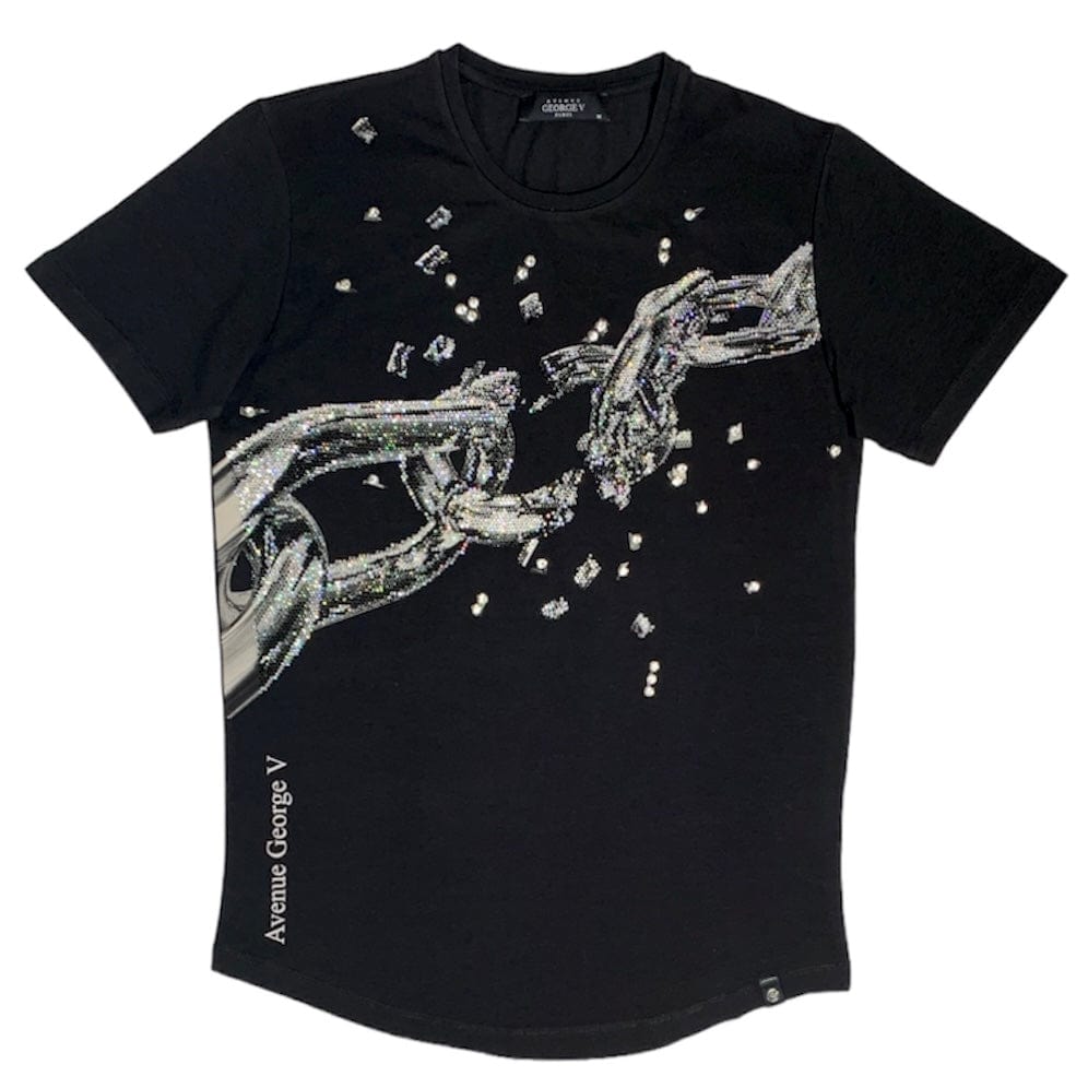 George V Paris Chain T-Shirt (Black/Silver) - GV-2035