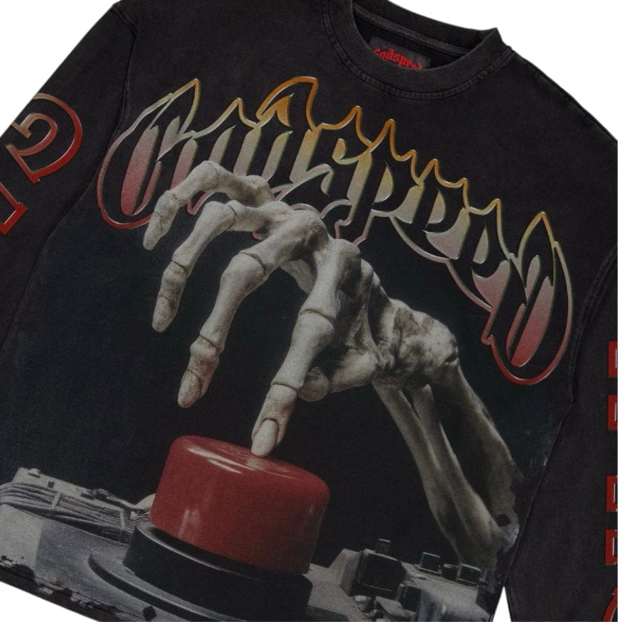 Godspeed Code Red LS T Shirt (Black Wash)