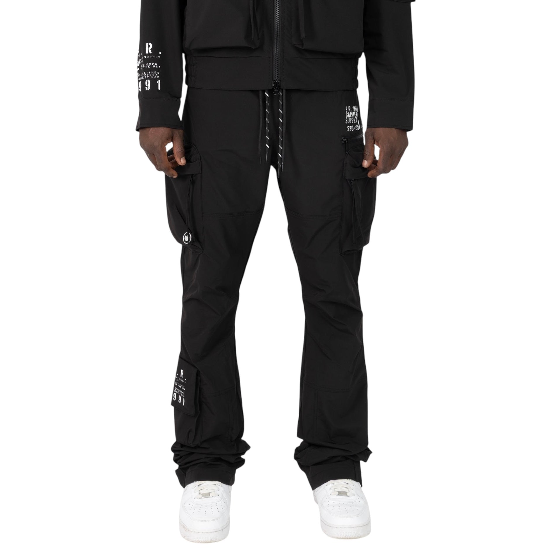 Smoke Wise Utility Windbreaker Set (Black)