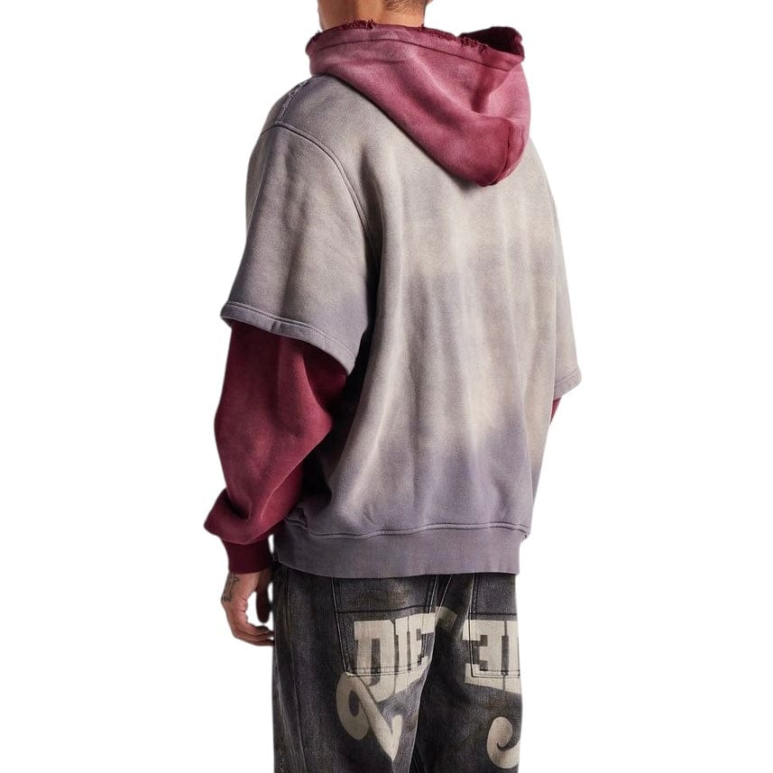 Diet Starts Monday Double Layer Hoodie (Washed Black/Maroon)