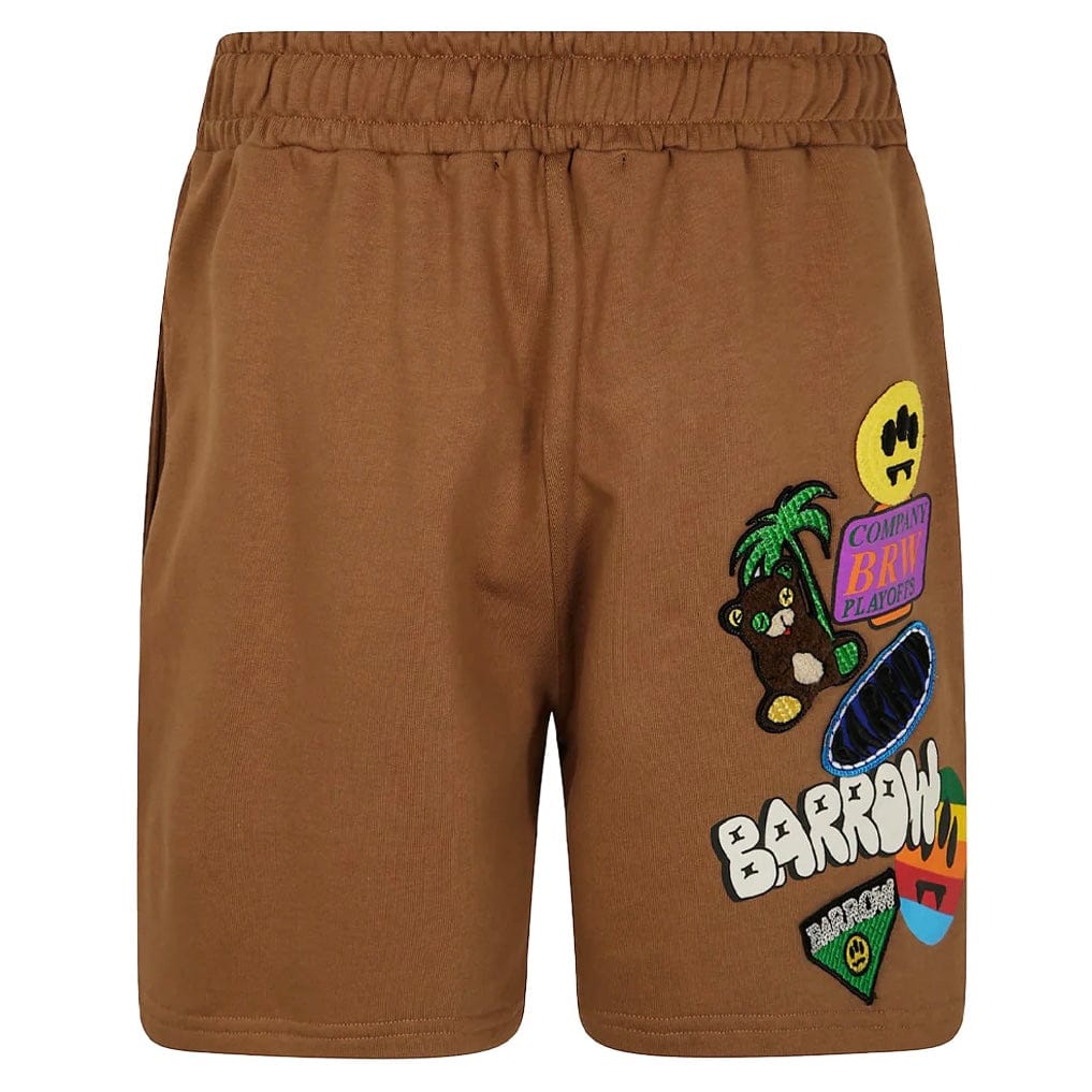 Barrow Unisex Patch Sweatshorts (Fango/Mud) S5BWUABE018-094