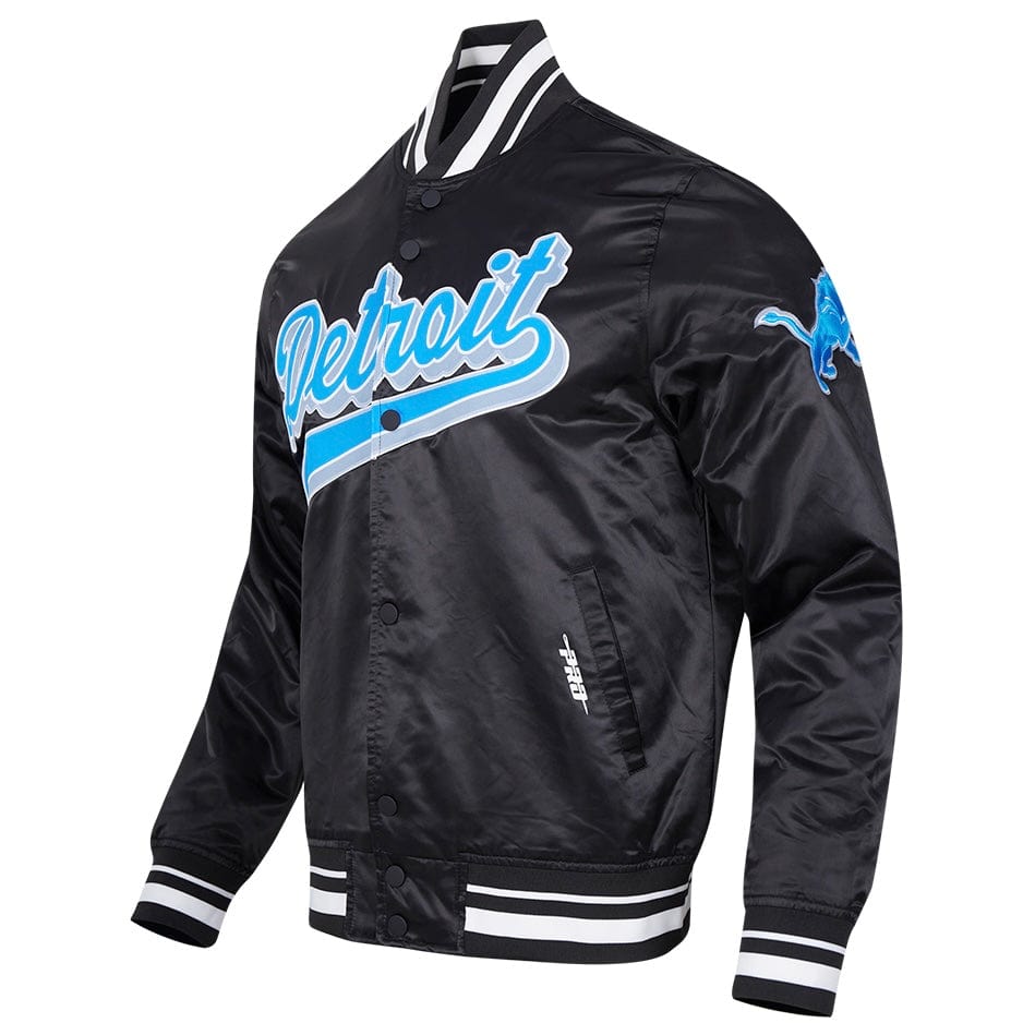 Pro Standard Detroit Lions Men's Script Tail Satin Jacket (Black)