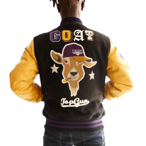 Top Gun "The Goat" Varsity Jacket (Black/Yellow) TGJ2349